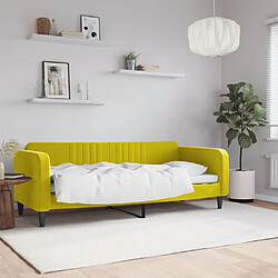 vidaXL Lit de repos sans matelas jaune 80x200 cm velours