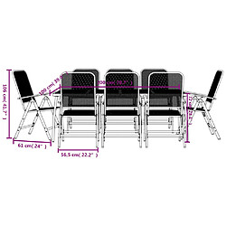 vidaXL Ensemble à manger de jardin 9 pcs anthracite métal maille pas cher
