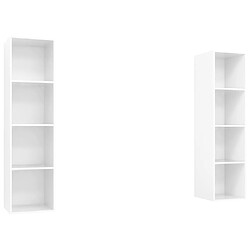 vidaXL Meubles TV muraux 2 pcs Blanc brillant Bois d'ingénierie