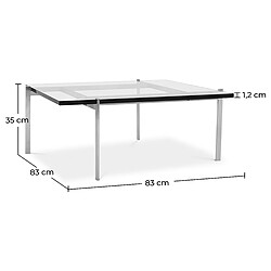 ICONIK INTERIOR Table basse carrée - Verre - 12mm - Billo Acier pas cher