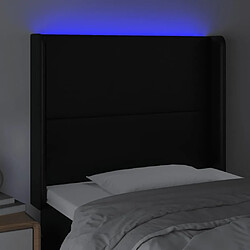 Acheter Maison Chic Tête de lit scandinave à LED,meuble de chambre Noir 83x16x118/128 cm Similicuir -MN94864