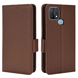 Etui en PU texture litchi avec support, marron pour votre Oppo A15/A15s/A35 (2021)