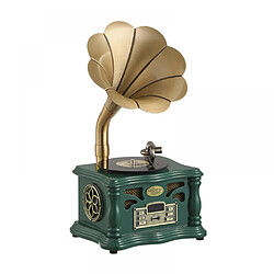 General Haut-parleur de musique rétro, haut-parleur sans fil vintage haut-parleur rechargeable avec son stéréo puissant, prise en charge du micro intégré, clé USB Bluetooth 4.2 pour la maison, le bureau (vert)