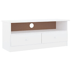 Maison Chic Meuble TV scandinave - Banc TV pour salon et tiroirs ALTA blanc 100x35x41 cm bois massif de pin -MN39324