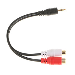 Acheter 3.5mm stéréo aux mâle à 2-rca adaptateur l r femelle câble audio cordon 0.2meter