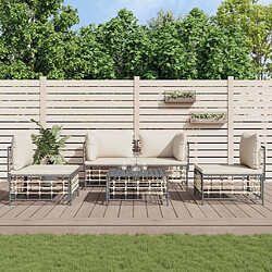 Maison Chic Salon de jardin 5 pcs + coussins - Mobilier/Meubles de jardin - Table et chaises d'extérieur anthracite résine tressée -MN36260