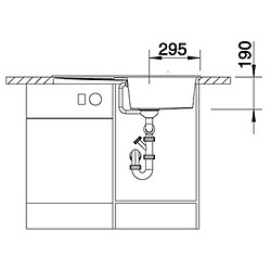 Evier à encastrer 50cm auto gris rocher - 518871 - BLANCO pas cher