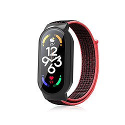 Bracelet en nylon pour votre Xiaomi Mi Band 7/7 NFC - Black rouge/noir