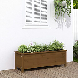 Maison Chic Jardinière,Lit surélevé de jardin - Bac à fleurs - pot de fleur brun miel 119,5x40x39 cm bois pin massif -GKD80469