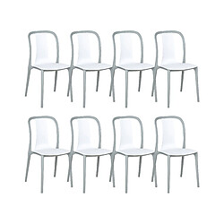 Beliani Lot de 8 chaises SPEZIA Matière synthétique Blanc