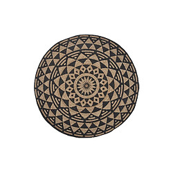 Beliani Tapis rond noir et beige 120 cm ALAKIR