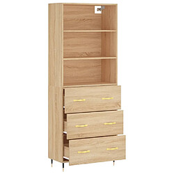 Avis vidaXL Buffet haut Chêne sonoma 69,5x34x180 cm Bois d'ingénierie