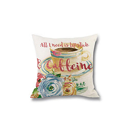 YP Select 4Pcs Accueil Peint À La Main Plante Impression Oreiller Linge Coussin Taie D'oreiller Rose 45X45Cm pas cher