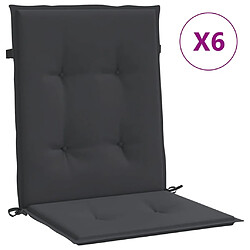 vidaXL Coussins de chaise de jardin à dossier bas lot de 6 noir