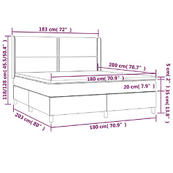 vidaXL Sommier à lattes de lit avec matelas Bleu 180x200 cm Tissu pas cher