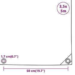 vidaXL Bâche de protection 650 g/m² 3,5x5 m pas cher