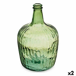 Gift Decor Bouteille Rayures Décoration 19,5 x 35,5 x 19,5 cm Vert (2 Unités)