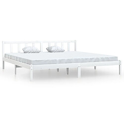 vidaXL Cadre de lit sans matelas blanc bois massif 200x200 cm