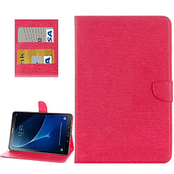 Wewoo Housse Étui Magenta pour Samsung Galaxy Tab A 10.1 2016 / P580 Simple Style Horizontal en cuir flip avec titulaire et fentes cartes portefeuille