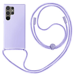 Avizar Coque Cordon Semi-Rigide pour Samsung Galaxy S24 Ultra Violet Clair pas cher