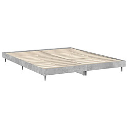 Maison Chic Lit adulte - Lit simple Cadre de lit,Structure du lit Contemporain gris béton 200x200 cm bois d'ingénierie -MN75066 pas cher