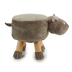 TABOURET ENFANT HIPPOPOTAME REPOSE PIEDS TABOURET REMBOURRE POUF REMBOURRE 40X29X30CM+GIFTDECOR