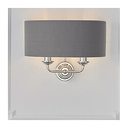 Avis Endon Lampe avec abat jour Highclere Acier,tissu Plaque de nickel brillante,tissu de Bois 2 ampoules 25cm