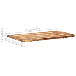 Avis vidaXL Dessus de table Bois d'acacia massif 118x(50-60)x3,8 cm