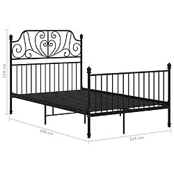 vidaXL Cadre de lit sans matelas noir métal 120x200 cm pas cher