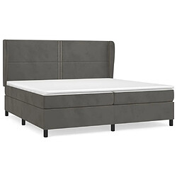 Maison Chic Lit Adulte - Lit simple Lit à sommier tapissier et matelas moelleux - Meuble de Chambre - Gris foncé 200x200cm Velours -MN17787