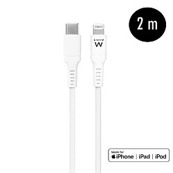 Ewent Ew9916 Câble USB-C vers Lightning 2M Blanc