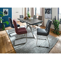 Avis Inside 75 Table extensible NODA 160 x 90 cm plateau céramique anthracite pied acier brossé