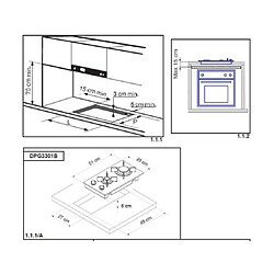 Avis De Dietrich Domino gaz DPG3301B, 2 foyers gaz, Surface verre