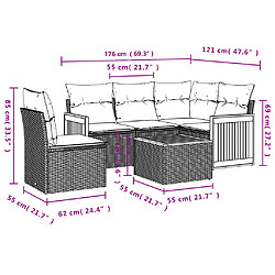 Avis Maison Chic Salon de jardin 6 pcs avec coussins | Ensemble de Table et chaises | Mobilier d'Extérieur gris résine tressée -GKD74020