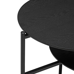 Pegane Table basse avec 2 niveaux en métal et bois coloris noir - longueur 118 x Profondeur 43,2 x Hauteur 48 cm