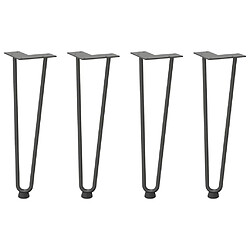 vidaXL Pieds de table en forme d'épingle à cheveux 4 pcs anthracite