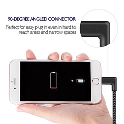 Avis Wewoo Câble pour iPhone X / 8 et 8 Plus / 7 7 Plus / 6 6 s 6 Plus 6 s Plus / iPad 20cm 2A USB à Lightning Nylon Weave Style Double coude de synchronisation des données de charge,