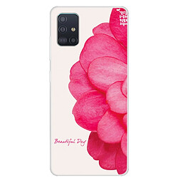 Coque en TPU impression de motifs souple fleur rouge pour votre Samsung Galaxy A51