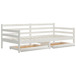 vidaXL Lit de jour sans matelas avec tiroirs 90x200 cm blanc