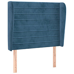 Maison Chic Tête de lit scandinave avec oreilles,meuble de chambre Bleu foncé 83x23x118/128 cm Velours -MN10539