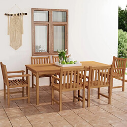 Salle à manger de jardin 7 pcs,Table et chaise à dîner Bois de teck solide -MN39608