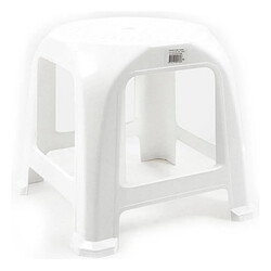 Totalcadeau Tabouret en plastique blanc (34 X 34 x 31 cm) pas cher