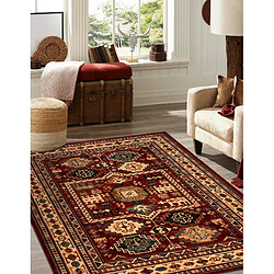 Acheter RUGSX Tapis en laine KASHQAI 4306 300 oriental, cadre terre cuite beige 67x130 cm