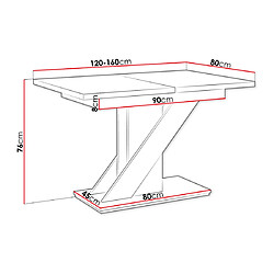 Acheter Bestmobilier Burnie - table à manger extensible - blanc et effet béton - 4 à 6 personnes