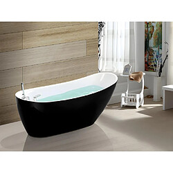 Vente-Unique Baignoire îlot NATALIA avec robinetterie - 282L - 170*75*73cm - Noire