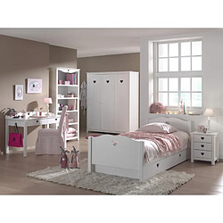 Avis Mes Armoire 3 portes 159x57x190,5 cm en pin blanc - AMORENA