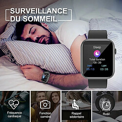 Chrono Montre Connectée, Smartwatch Femmes Hommes à Ecran Tactile Complet, Montre Connectée Jeux Suivi du Sommeil Montre Sport Calories Podometre Tensiomètre Bracelet Bluetooth pour Android Iphone,Noir pas cher