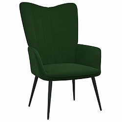 Maison Chic Chaise de relaxation | Fauteuil relax avec repose-pied Vert foncé Velours -GKD98328 pas cher