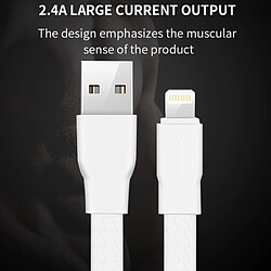 Wewoo Câble blanc pour iPhone X, 8, 7 et 7 Plus, 6 6s, 6 Plus 6s Plus, 5 5S 5C, iPad Air, mini L127 1.2m 2.4A Lightning vers USB Data Cable de synchronisation de données,