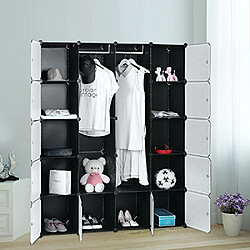 Armoire Etagère de Rangement en Plastique Noire Imprimée LPC30H SONGMICS® pas cher